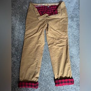 Eddie Bauer Stretch Legend Wash Flannel Lined Boyfriend Pants
